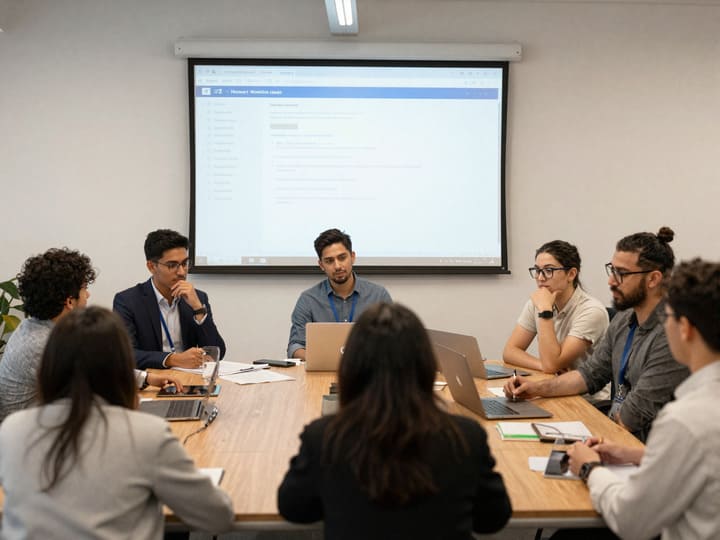 Líder conectando con colaboradores jóvenes de la Generación Z en empresa hondureña